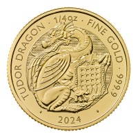 1/4 oz Gold Royal Mint / United Kingdom "Welsh Tudor Dragon  " 2024 ( max. 6.000 outside GB )
