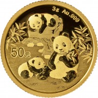 3 Gramm Gold Panda 2025 in Folie - 50 Yuan