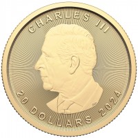 1/2 oz Gold Canada Maple Leaf 2025 / Neuware mit Charles III Effigy / Rückseite