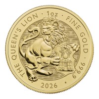 1 oz Gold Royal Mint / United Kingdom " Royal Tudor Beast 2026 Queen's Lion "