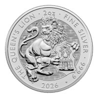 2 oz Silber Royal Mint / United Kingdom " Royal Tudor 2026 Queen's Lion "