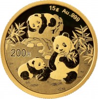 15 Gramm Gold Panda 2025 in Folie