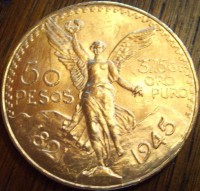 50 Mexiko Pesos 1945  (37,5 g Gold fein)