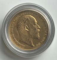 5 Pfund Sovereign EDWARD 1902 inkl. COA der heutigen Royal Mint " Collector Services " & Echtheitszertifikat / 35,80 Gramm Gold fein