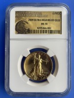 1 oz Gold MS70 NGC USA Ultra High Relief Double Eagle 2009 im Slab - Zertinummer ...- 001