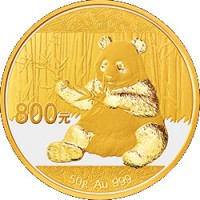800 Yuan - 50 Gramm Gold Panda Proof inkl. Box/COA 2017
