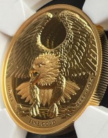 1 oz Gold PF70 im SLAB Alderney Bald Eagle Ultra High Relief - Charles Effigy ( inkl. COA ) - geprägt bei der Commonwealth Mint / Heimerle und Meule Group