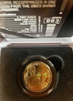 1 oz Gold Scottsdale Mint Ghana 2023 ALIEN ( Münnze 3 von 100 ) Glow in the Dark UV Green Eyes 3te Ausgabe  / in Box & COA / max. 100 Mintage / Auflage
