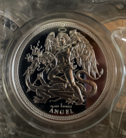 1 oz Silber Isle of man PU  " Angel " in Kapsel - double sealed mixed years  ( diff.besteuert nach §25a UStG )