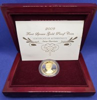 1/2 oz Gold USA First Spouse Gold Anna Harrison in Box / Umverpackung in Kapsel und COA - Proof