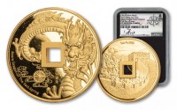 1 oz Gold Cash Azure Dragon of the East PF70 - FDI in Slab - max. 200 Stk