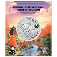 1 oz Silber Perth Mint Koala " Color Panda " 2025 Beijing / Peking Coin Show - max. 2.500 Stk im Blister der Perth Mint