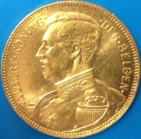 20 Francs Belgien Albert 1914  ( 5,81 Gramm Gold fein )