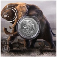 1 oz Silber Elephant / Elefant in Blister " Big Five " South African Mint / 3te Serie - max 15.000 ( diff.besteuert nach §25a UStG )