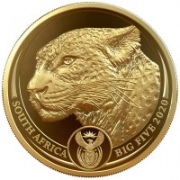 1 oz Gold Leopard Proof in Box / COA " Big Five " South African Mint - max 500 / 1te Serie Big Five