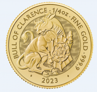 1/4 oz Gold Royal Mint / United Kingdom " Royal Tudor Beast Black Bull  "