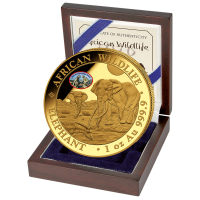 1 oz Gold Somalia Elefant Privy ANA Pittsburgh 2026 in Kapsel und Box/COA - max. 100