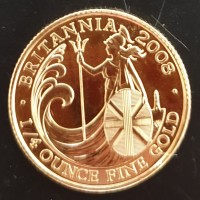 1/4 oz Gold Royal Mint Britannia 2008