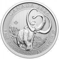 2 oz Silber Royal Canadian Mint Wolly Mammut / Wollmammut  ( diff.besteuert nach §25a UStG )