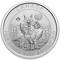 2 oz Silber Royal Canadian Mint Werewolf 2021 " Creatures of the North " ( diff.besteuert nach §25a UStG )