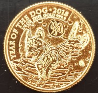 1/4 oz Gold UK / Grossbritannien " Lunar Dog "