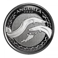 1 oz Silber INKLUSIVE KAPSEL Anguilla EC8 Serie 2022 EeL / Aal  ( diff.besteuert nach §25a UStG )