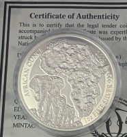 1 oz Silber PROOF 2009 RUANDA ELEFANT inkl. COA - max. 1000 Stk ( diff-best. §25a UStG )