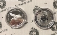 1 oz Silber Barbardos " Flying Fish " 2te Ausgabe geprägt bei Scottsdale Mint in Kapsel - max. 10.000 ( diff.besteuert nach §25a UStG )