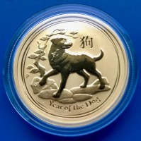 1 oz Gold Lunar II Hund 2018 in Kapsel ( Perth Mint )