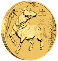 1 oz Gold Perth Mint Lunar III Ochse 2021 in Kapsel
