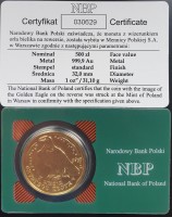 1 oz Gold 2016 Polen / Polnischer Adler in Certi-Card