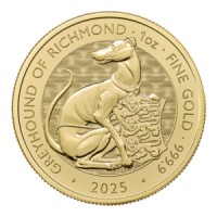 1 oz Gold Royal Mint / United Kingdom " Royal Tudor Beast Greyhound of Richmond "
