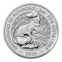 2 oz Silber Royal Mint / United Kingdom " Royal Tudor Beast Greyhound of Richmond "