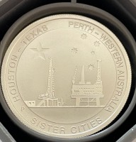 1/2 oz Silber Australien Perth Mint " Sister Cities Houston - Perth " ( diff.besteuert nach §25a UStG )
