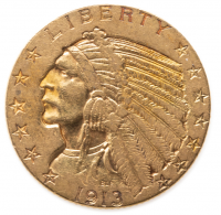 5 Dollar USA Indian Head ( 7,52 Gramm Gold fein)