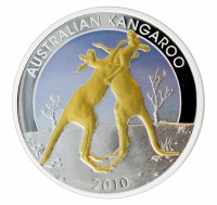 1 oz Silber Perth Mint Gilded Proof Kangaroo 2010 ( inkl. gültiger gesetzl. Mwst )