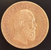 20 Mark Karl König von Württemberg 1873  ( 7,16 Gramm Gold fein )