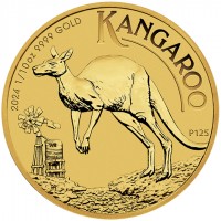 1/10 oz Gold Känguru 2024 in Kapsel ( Charles Effigy )
