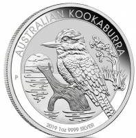 10 X 1 oz Silber Kookaburra 2019 in Kapsel ( diff.besteuert nach §25a UStG )