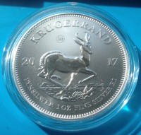1 oz Silber Südafrika Krügerrand Premium uncirculated including " Privy Mark 50 years "  ( 1 Rand ) ( diff.besteuert nach §25a UStG ) 