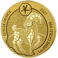 1 oz Gold Ruanda Lunar Ounce 2027 Goat / Ziege inkl. Box / COA - max. 188 Stück