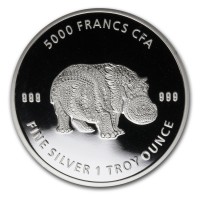 1 oz Silber Chad 2020 Mandala Hippo / Flusspferd - max. Mintage 10.000 ( diff.besteuert nach §25a UStG )