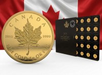 25 X 1 Gramm Gold Maple Leaf ( Maplegram )  im Blister - div Jahrgang