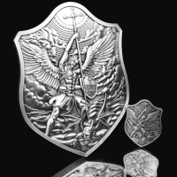 1 Kilogramm Silber Korea Stacker St. Michael Shield Stacker Antique Finish - max  333 Stück ( inkl. gesetzl. Mwst )