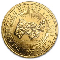 1 oz Gold " Nugget " Perth Mint 1987  in Kapsel