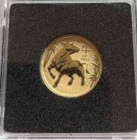 1/10 oz Gold Perth Mint Lunar III Ochse 2021 in Quadrum-Kapsel