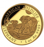 1 oz Gold Somalia Elefant " ANA Oklahoma 2025 " inkl. COA / BOX- max. Auflage 100