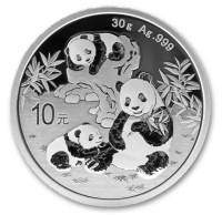 30 Gramm Silber Panda 2025 China in Original-Kapsel