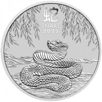 1 Kilogramm / 1000 Gramm Silber Perth Mint Schlange / Snake 2025 in Kapsel mit Charles III Effigy ( diff.besteuert nach §25a UStG )