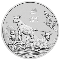 1 Kilogramm / 1000 Gramm Silber Perth Mint 2027 Ziege / Goat in Kapsel mit Charles III Effigy